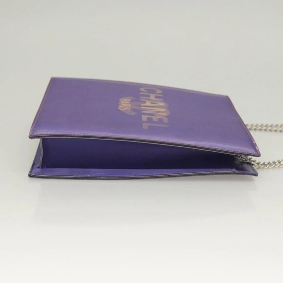CHANEL Hologram Chain Shoulder Bag Vinyl Purple CC Auth 128454V - Picture 4 of 16